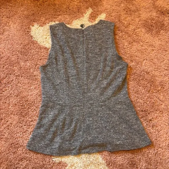 Madewell Sweetheart Sleeveless Sweatshirt Peplum Top Gray $78 Womens Medium M - Picture 5 of 6